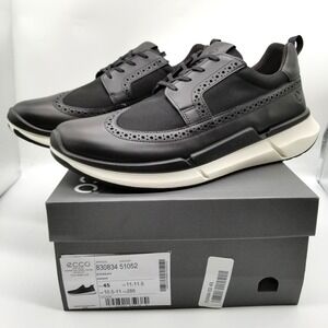 ECCO BIOM 2.2 Sneakers Men Sz 45 US 11-11.5 Black Leather Low Top
